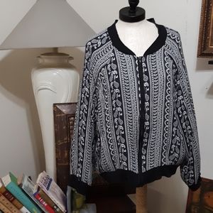 Womens Jacket Long Sleeve lined zipper pattern 3x